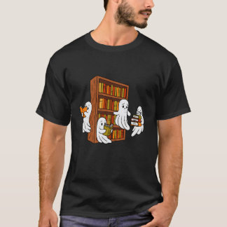 Camiseta Leitura de Livros de Fantasmas Assustadores Hallow