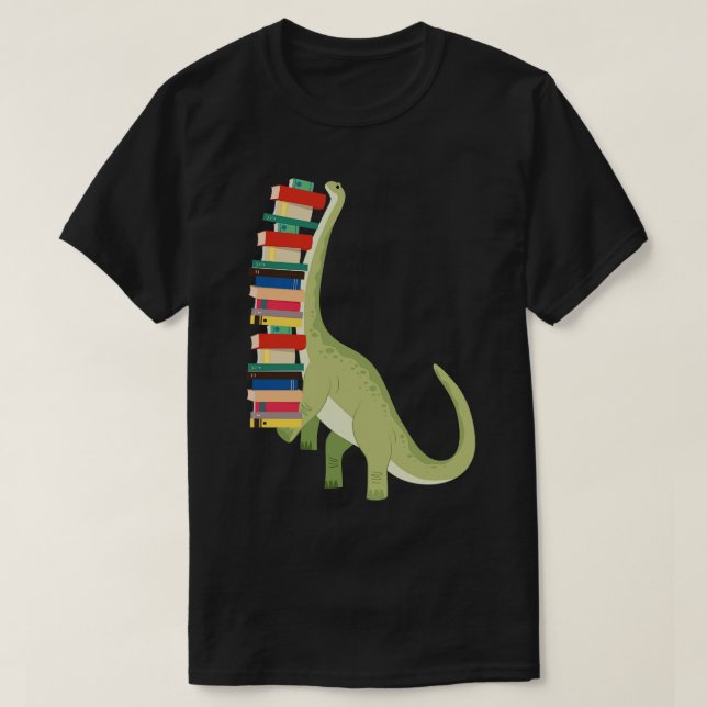 Camiseta Leitura de Livros Dinossauros (Frente do Design)