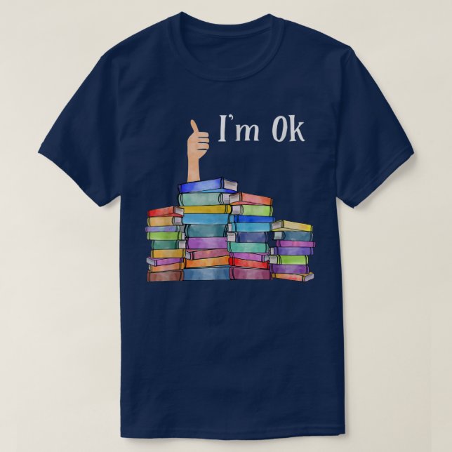 Camiseta Leitura de livros Eu estou bem. (Frente do Design)