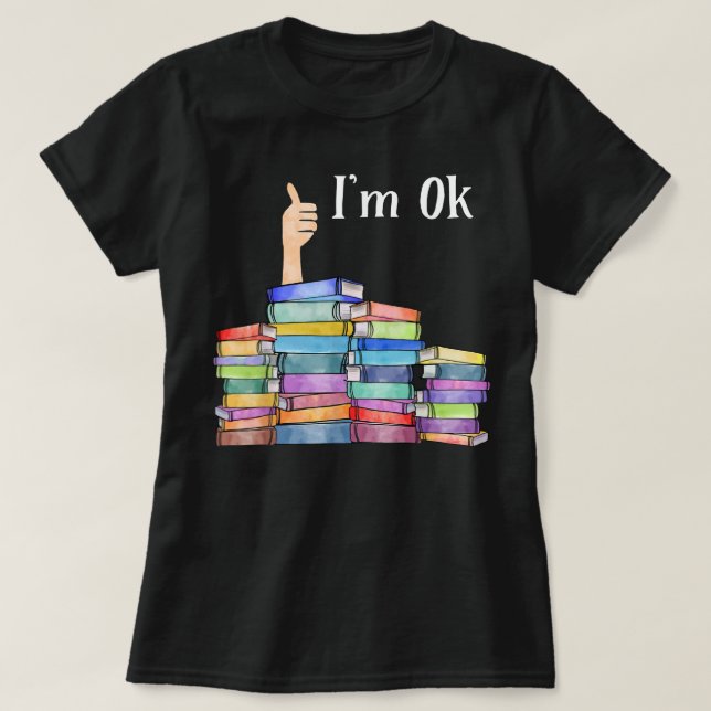 Camiseta Leitura de livros Eu estou bem. (Frente do Design)
