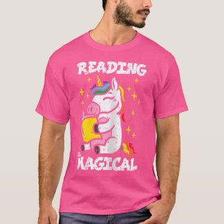 Camiseta Leitura de Livros Mágicos em Unicórnio Raparigas