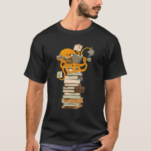 Camiseta Leitura De Octopus, Chá, Café E Livros