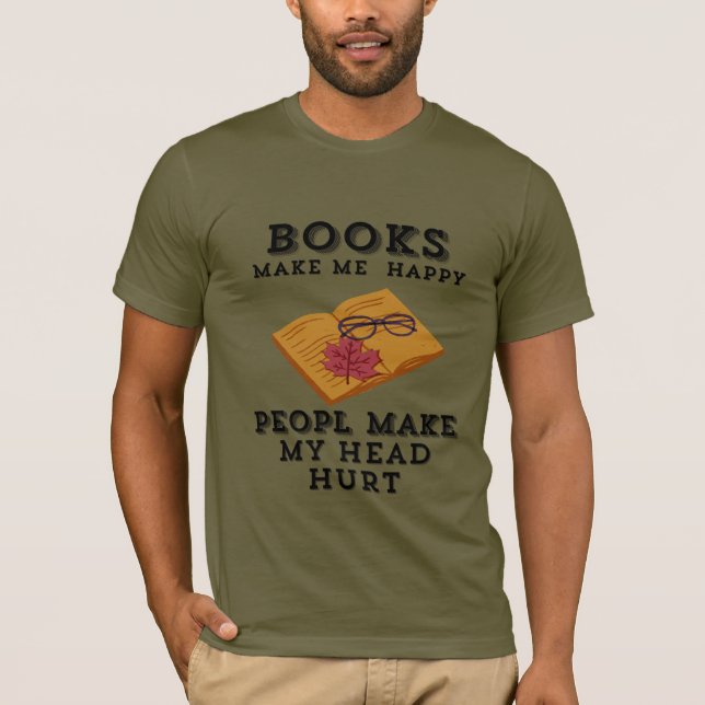 Camiseta Leitura de outono de livros de retração me deixa f (Frente)