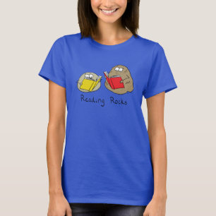 Camiseta Leitura de Rochas Livro Engraçado Camisa-T feminin