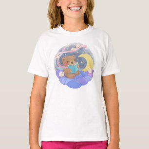 Camiseta Leitura de Urso de Teddy com Ilustração de Monstro