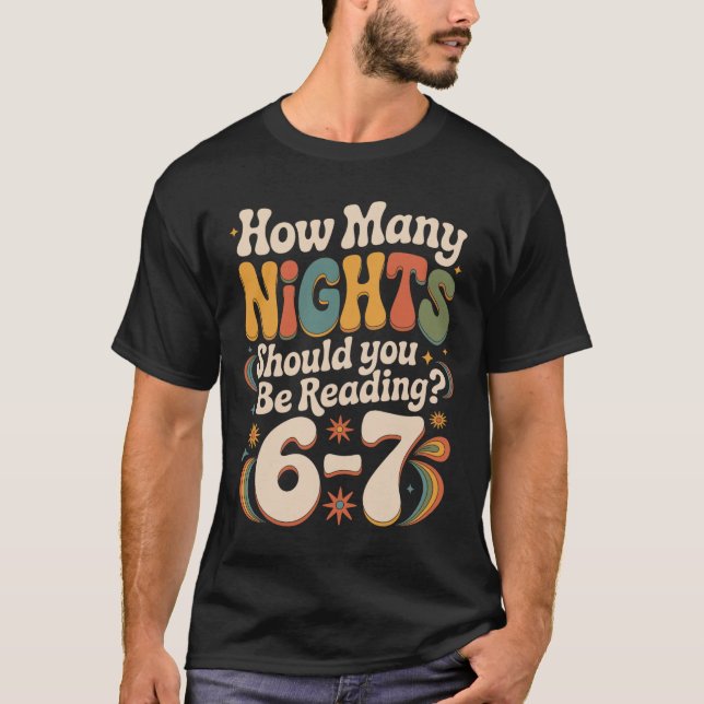 Camiseta Leitura Divertida 6 7 Seis Sete Meme Professor de  (Frente)