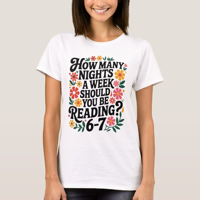 Camiseta Leitura Divertida 6 7 Seis Sete Meme Professor de  (Frente)