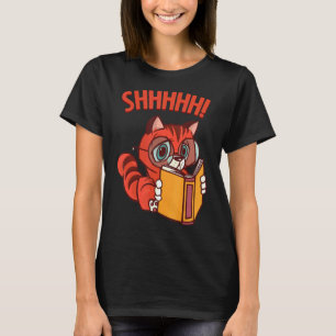 Camiseta Leitura do Gato Professor Silence Avid Reader Book