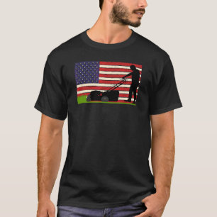 Camiseta Leitura do jardineiro da bandeira americana Mower