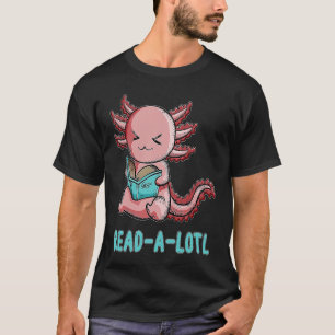 Camiseta Leitura do Livro de Leitura do Newt Axolotl Lê o L