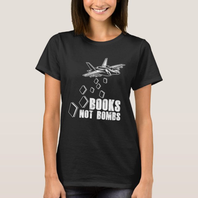 Camiseta Leitura do Livro de Livros Não Bombas Literatura (Frente)