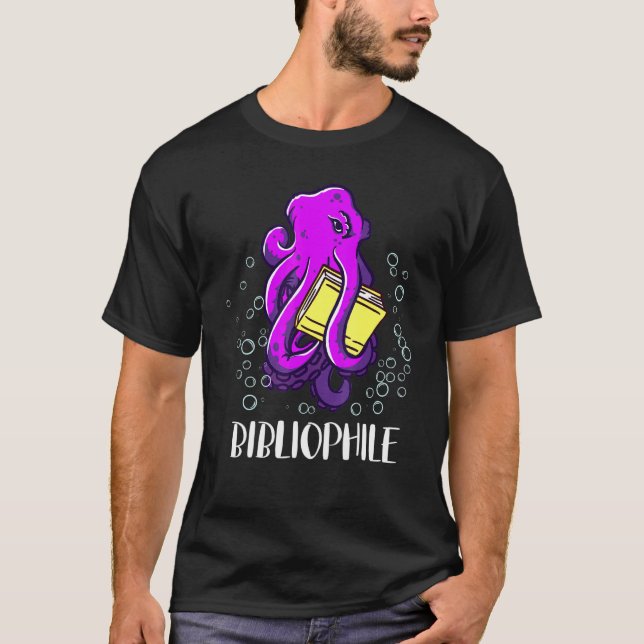Camiseta Leitura do livro de polvos bibliófilos (Frente)