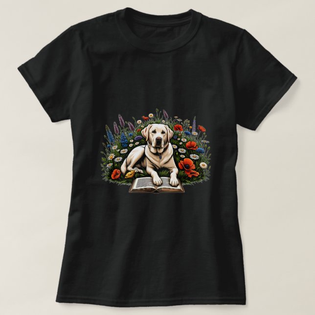 Camiseta Leitura do livro Labrador Cachorro do Retriever Ca (Frente do Design)