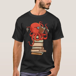 Camiseta Leitura do Octopus Ocean Reader Bibliotecário Nerd