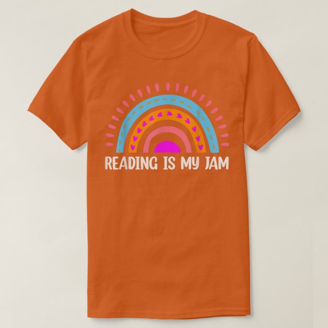 Camiseta Leitura do professor do Rainbow Bookworm Book Love (Frente do Design)