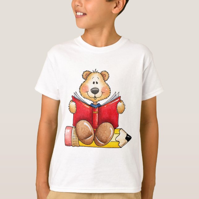 Camiseta Leitura do urso de ursinho (Frente)
