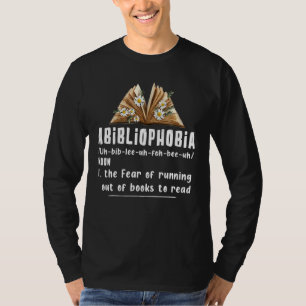 Camiseta Leitura do worm de definição de abibliofobia Lendo