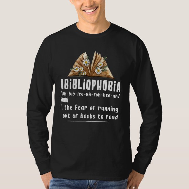 Camiseta Leitura do worm de definição de abibliofobia Lendo (Frente)