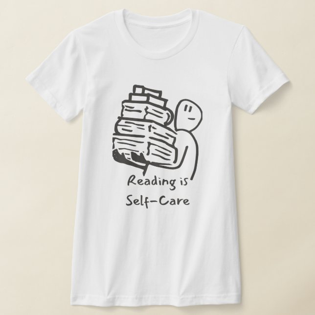 Camiseta Leitura é camisa-T de Ajustado fino e autocuidado  (Postura )