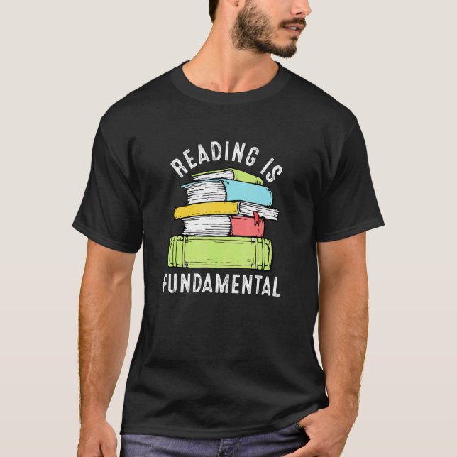 Camiseta Leitura é Leitura Fundamental de Livros de Leitura (Frente)