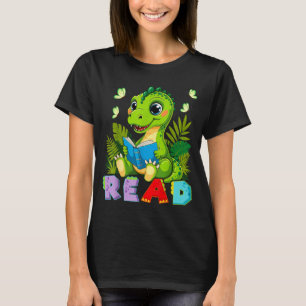 Camiseta Leitura engraçada dinossauro t rex dino amante de 