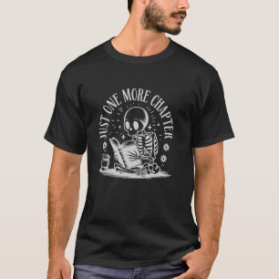 Camiseta Leitura Fofa APENAS MAIS UM LIVRO Esqueleto Eu Li