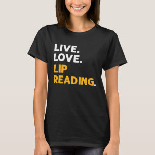 Camiseta Leitura Labial ao Vivo ASL Língua de Sinais Gestua