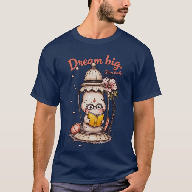 Camiseta Leitura Whimsical Buddha Lanterna Design (Frente)