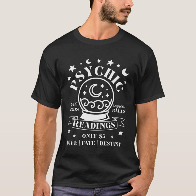 Camiseta Leituras Psíquicas Tarot Cards Crystal Ball Fortun (Frente)