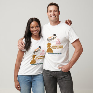 Camiseta Lema Benjamin Franklin branco