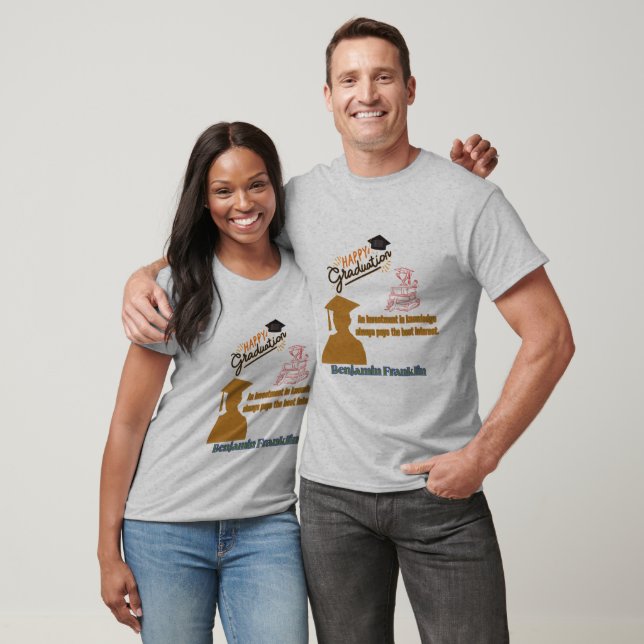 Camiseta Lema de Benjamin Franklin cinza (Unissex)