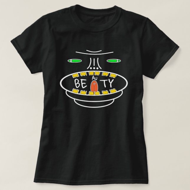 Camiseta Lema de positividade: BEAuTY (Dourado para si mesm (Frente do Design)