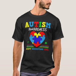 Camiseta Lema do Dia do Autismo Construa um Coração com Amo