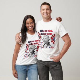 Camiseta lema revolucionário americano branco