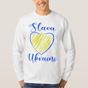 Camiseta Lema Slava Ukraini Glória à Ucrânia T-Shirt de cor