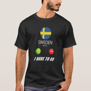 Camiseta Lembrança da Bandeira da Suécia A Suécia Está Cham