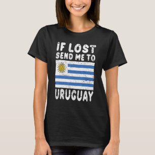 Camiseta Lembrança da Bandeira do Uruguai Se perdida me env