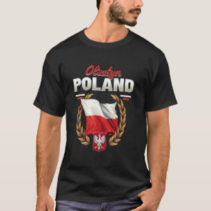 Camiseta Lembrança da Bandeira Polonesa de Olsztyn Polônia