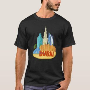 Camiseta Lembrança da cidade de Dubai UAE para homens mulhe