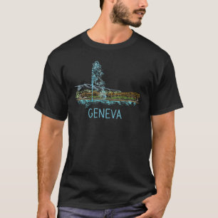 Camiseta Lembrança da cidade de Genebra Suíça para homens m