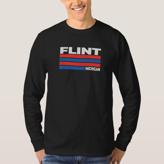 Camiseta Lembrança de Cidade do Veículo Flint Michigan Mi K (Frente)