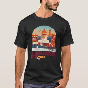 Camiseta Lembrança de Havana Cuba Cidade Caribe Viagem Hisp