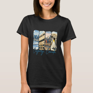 Camiseta Lembrança de pincelada de viagem de Calgary Canadá