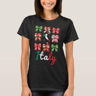 Camiseta Lembrança do Mapa da Bandeira Italiana Coração Laç