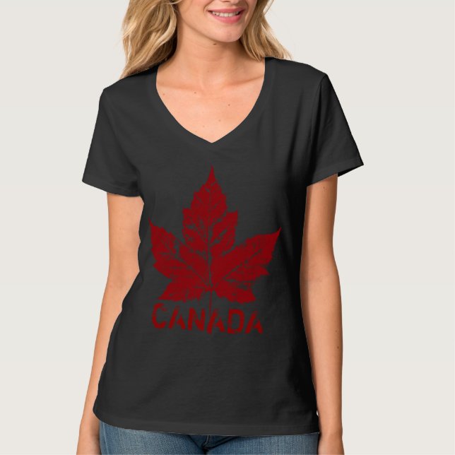 Camiseta Lembrança retro de Canadá das senhoras legal do (Frente)