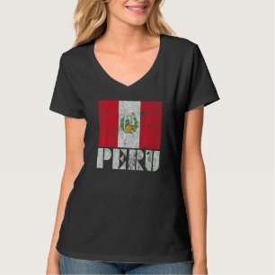 Camiseta Lembrança Retro Vintage do País da Bandeira do Per