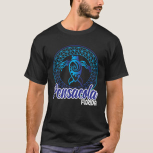 Camiseta Lembranças da Praia de Pensacola Tartaruga Marinha