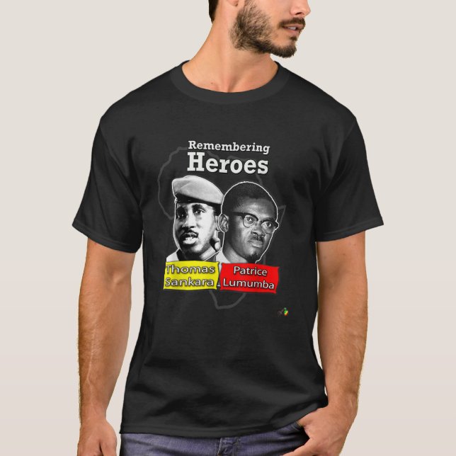 Camiseta Lembrando Heroes Thomas Sankara Patrice Lumuba (Frente)
