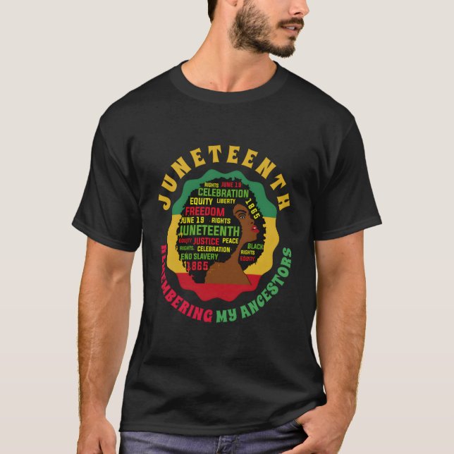 Camiseta Lembrando Meus Ancestrais Junth Celebrate Black (Frente)