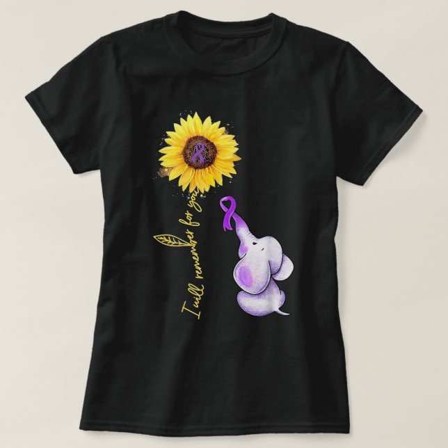 Camiseta Lembrar-Me-ei Da Sua Consciência De Alzheimer Elep (Frente do Design)